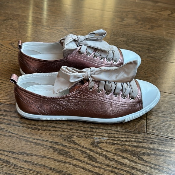 Prada metallic dusty rose keds Size 36 1/2 - Picture 1 of 7